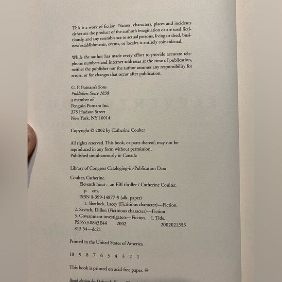 EUC - Eleventh Hour by Catherine Coulter Hardback Book - FBI Thriller - Picture 4 of 7